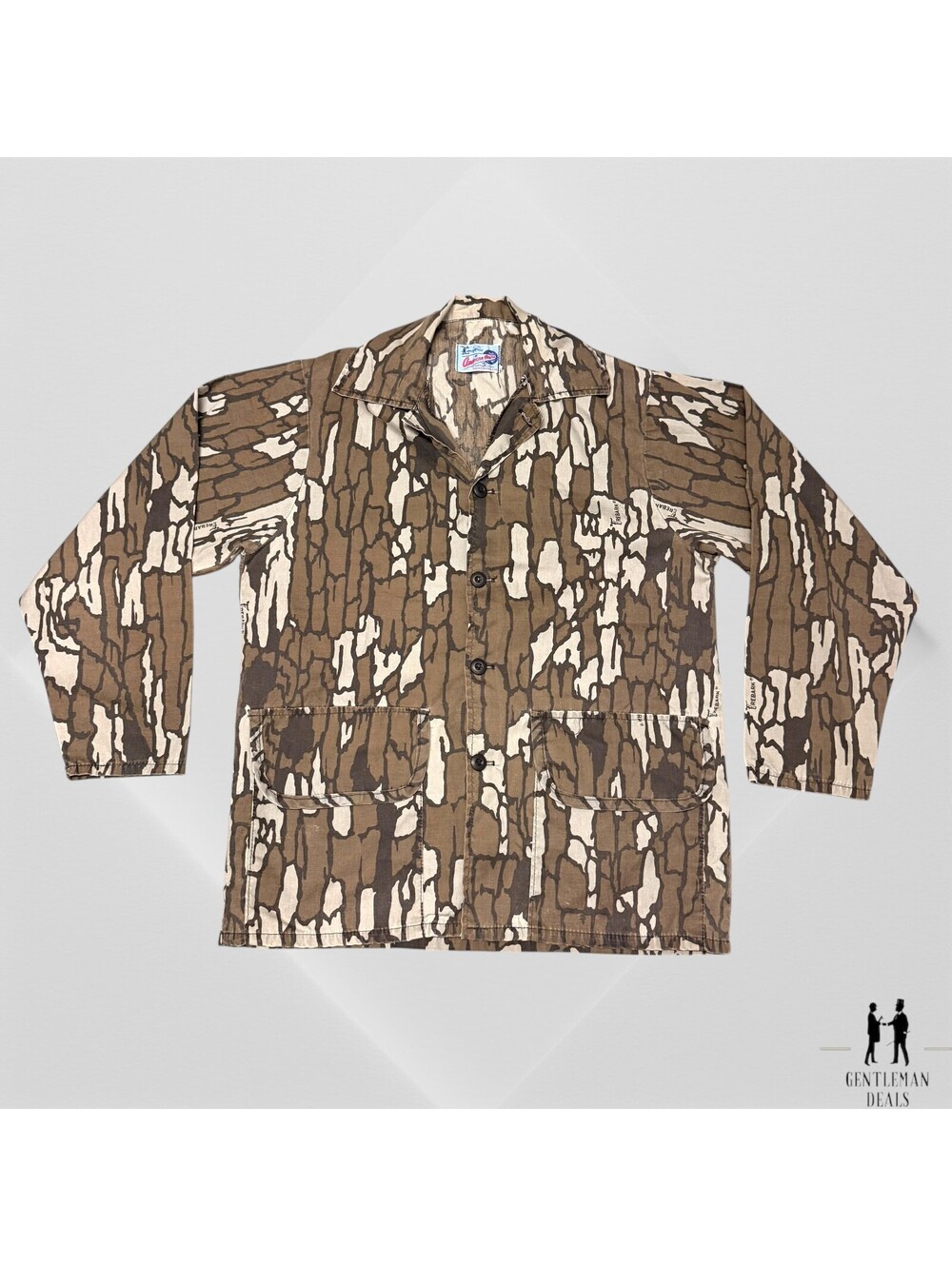 Vtg American Hunter Men L TreBark Camo Water Repellent Hunting Field Jacket